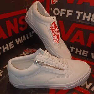 Vans Men's 7.5/Women's 9 Suede Old Skool Zipper Marshmallow/Blanc VN0A3493A4G